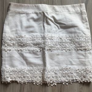 Jcrew Elegant White Lace Skirt
